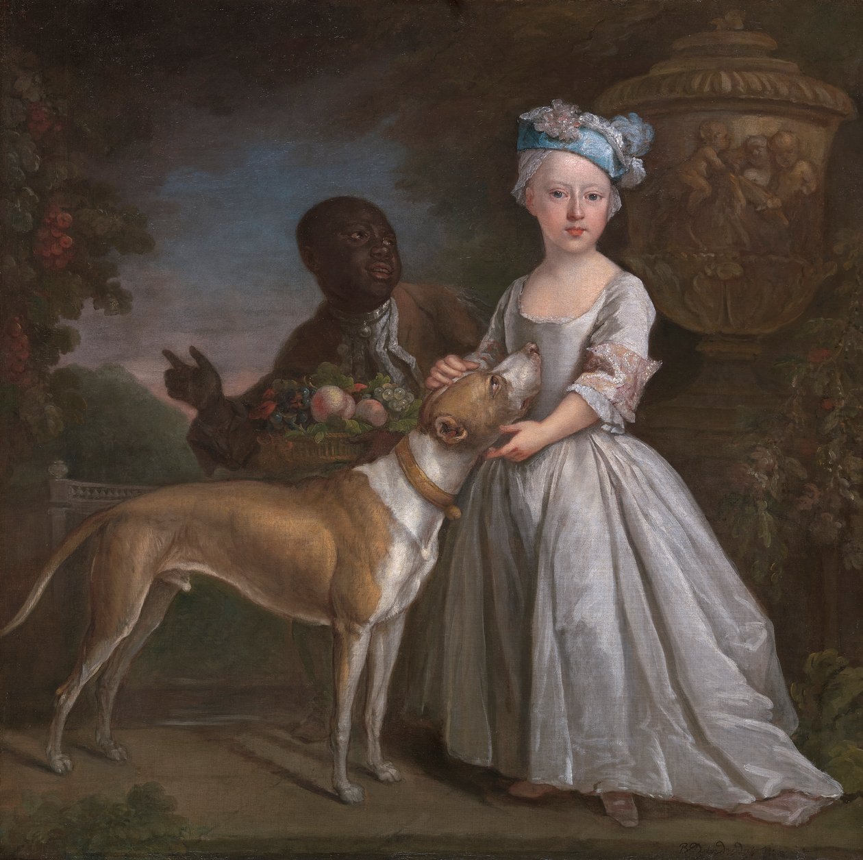 Uma Jovem com um Servo Escravizado e um Cão de Bartholomew Dandridge