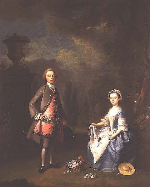 Edward Harley, 4º Conde de Oxford e sua irmã Sarah, c.1737 de Bartholomew Dandrige