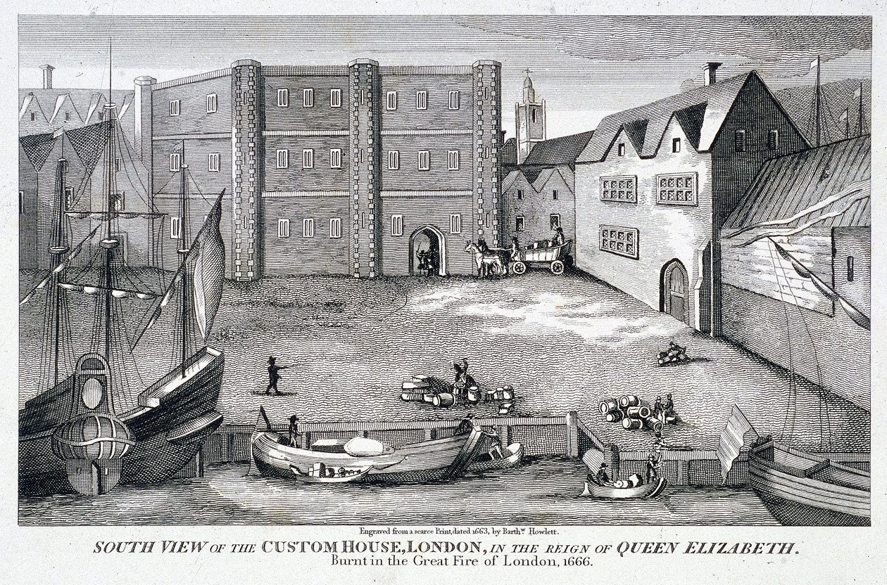 Custom House, Londres, c1815 de Bartholomew Howlett