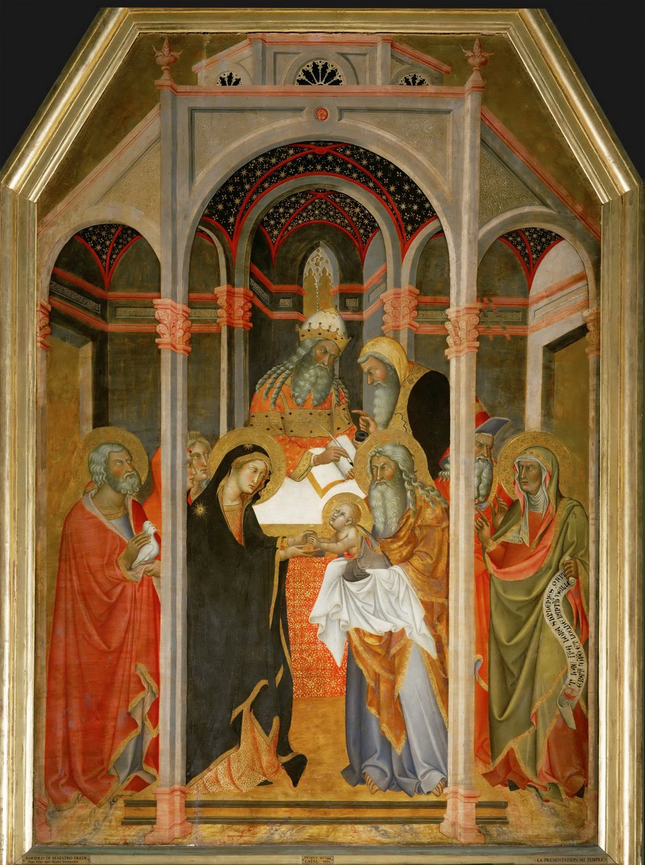 Presentatin no templo Bartolo di Fredi de also Manfredi de Battilori Bartolo di Fredi