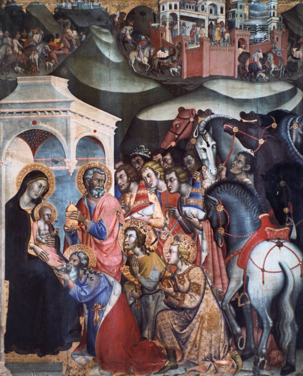 Adoração dos Magos, década de 1380 de Bartolo di Fredi