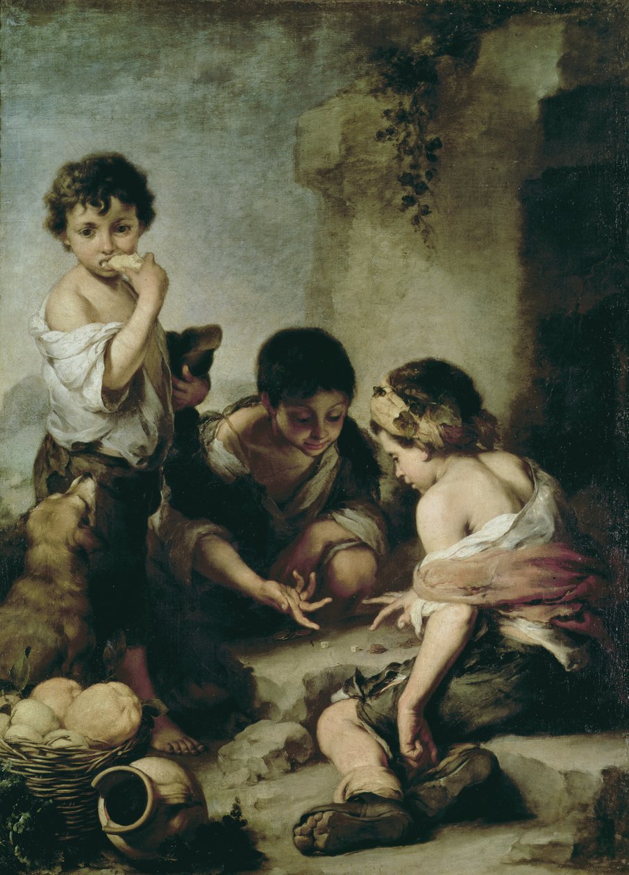 Meninos Jogando Dados, c.1670-75 de Bartolomé Esteban Murillo