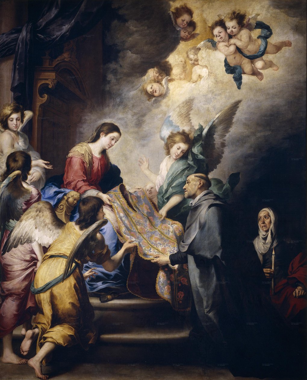A descida da Virgem para recompensar os escritos de San Ildefonso de Bartolomé Esteban Murillo