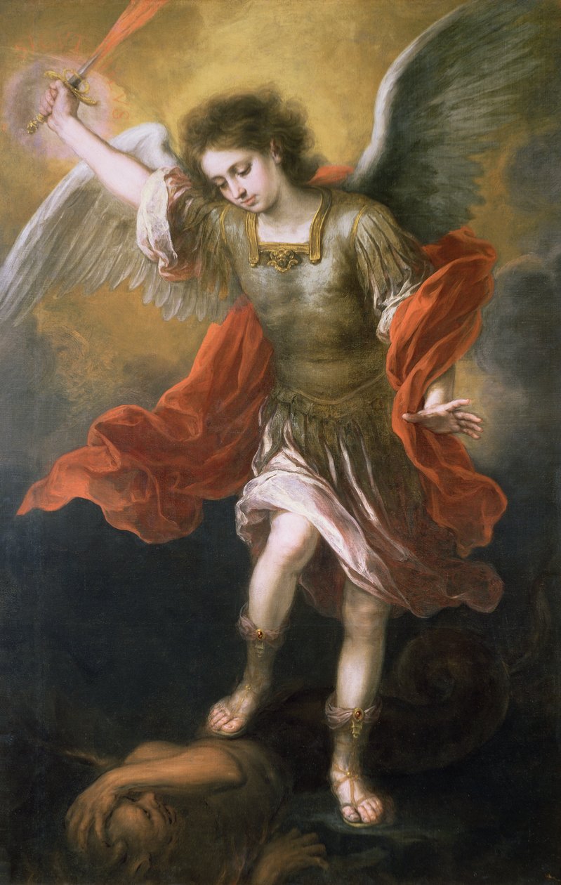 São Miguel bane o diabo ao abismo, 166568 de Bartolomé Esteban Murillo