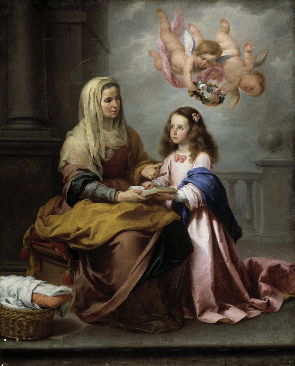 Santa Ana ensinando a Virgem a ler de Bartolomé Esteban Murillo