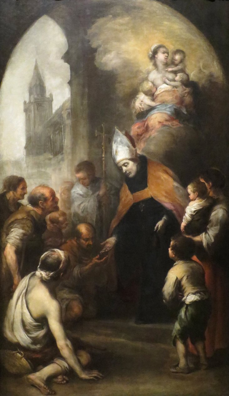 São Tomás de Vilanova dando esmola aos pobres de Bartolomé Esteban Murillo