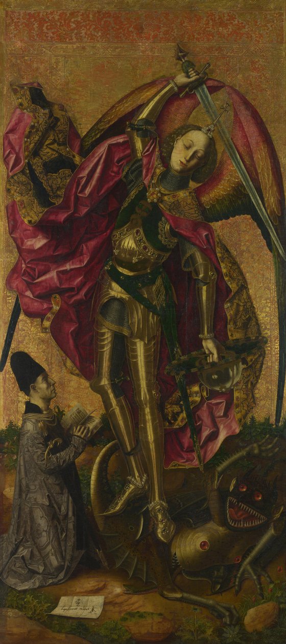 São Miguel triunfa sobre o diabo, 1468 de Bartolomé Bermejo
