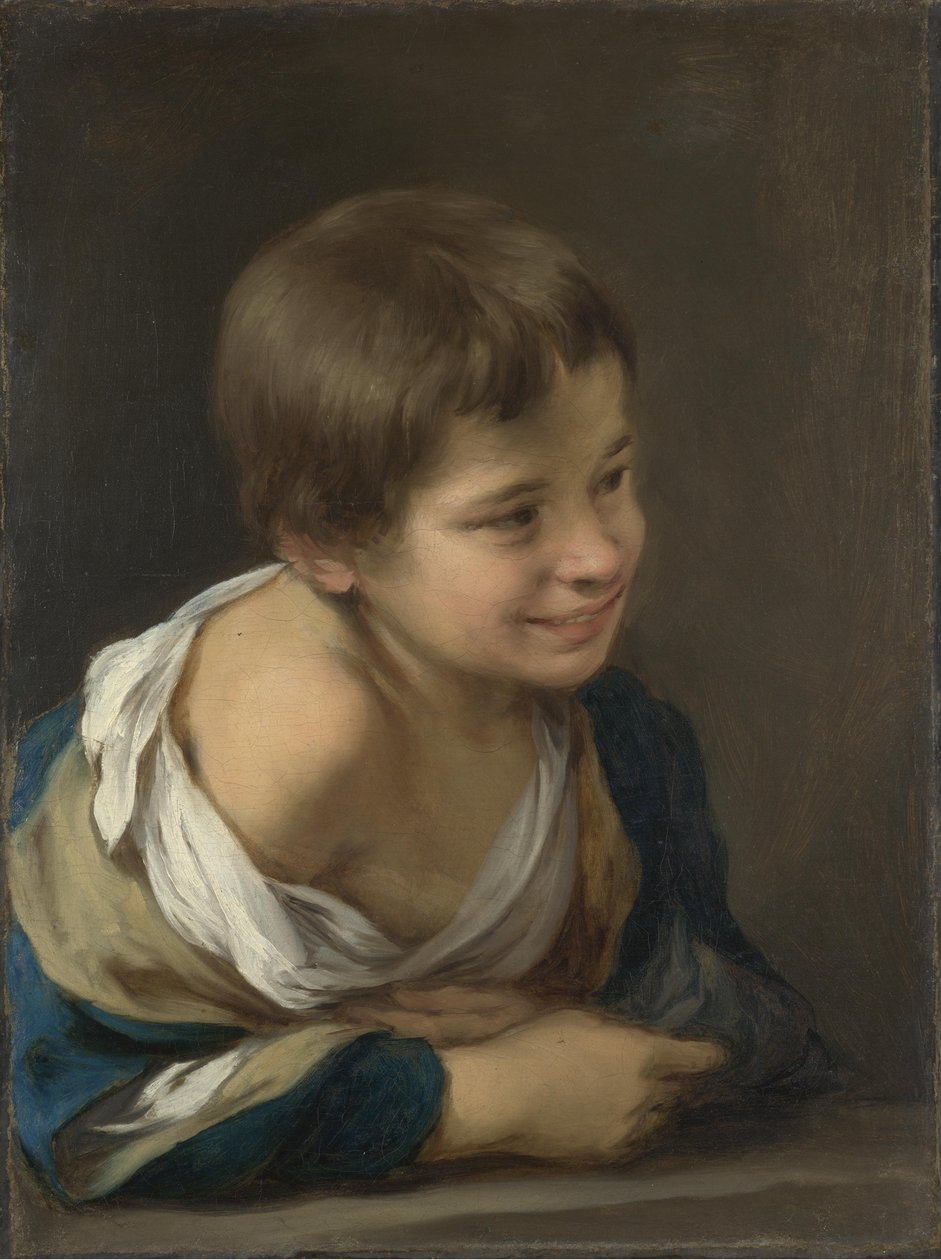 Um menino camponês, apoiando-se em um peitoril de Bartolomé Esteban Murillo