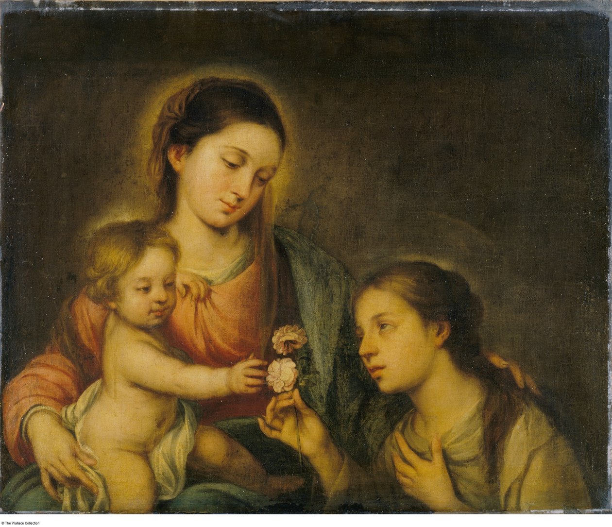 Depois de Bartolomé-Esteban Murillo - A Virgem e o Menino com Santa Rosa de Viterbo, P104 de Bartolomé Esteban Murillo