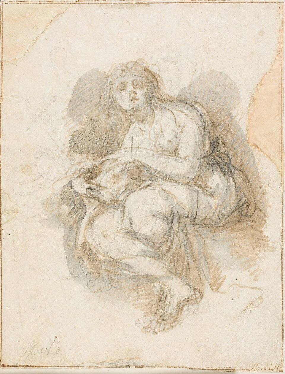 Santa Feminina Segurando Crânio de Bartolomé Esteban Murillo
