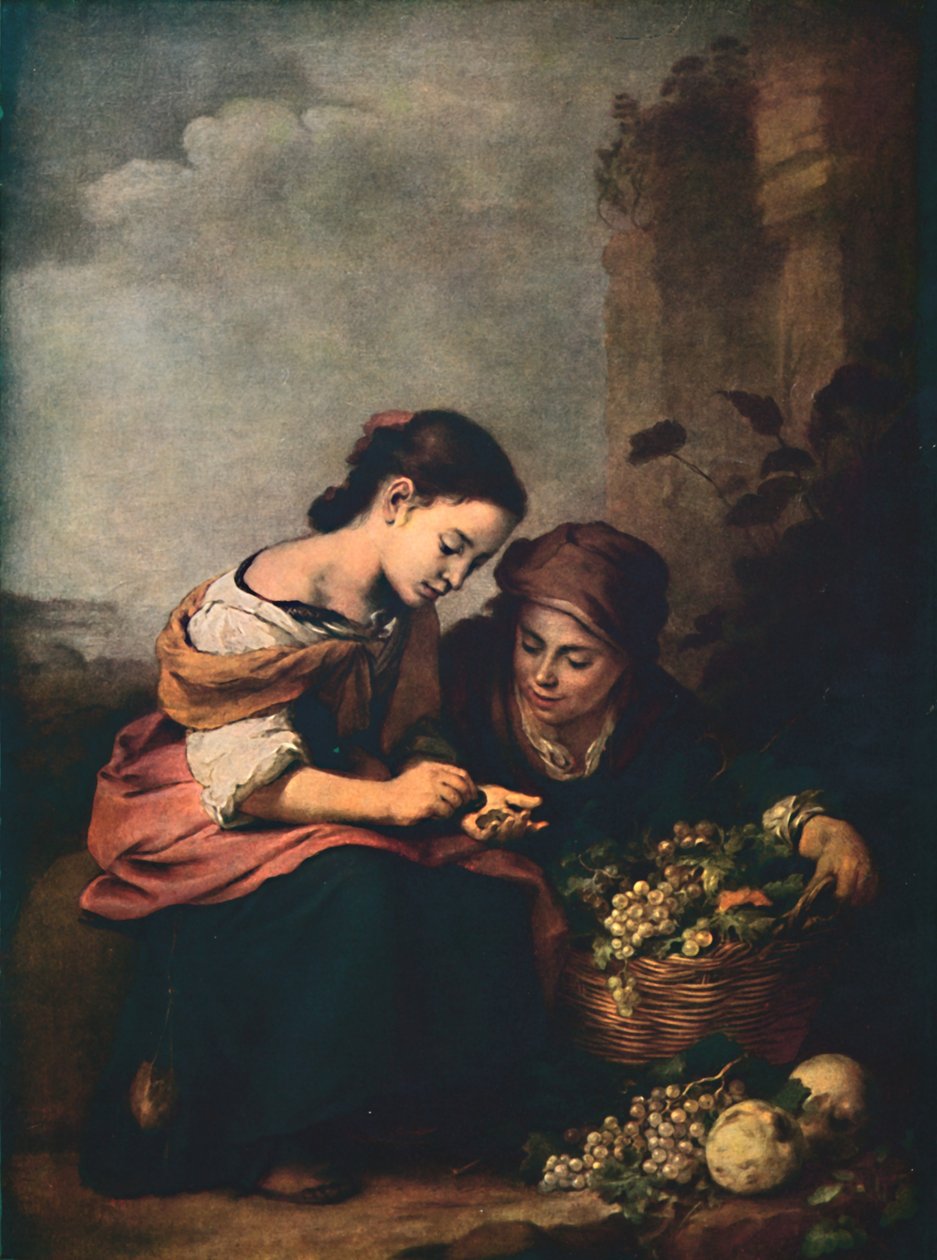 Vendedores de frutas contando seu dinheiro, 1618, 1914. de Bartolomé Esteban Murillo