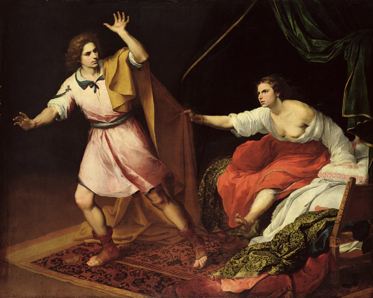 José e a Esposa de Potiphar de Bartolomé Esteban Murillo