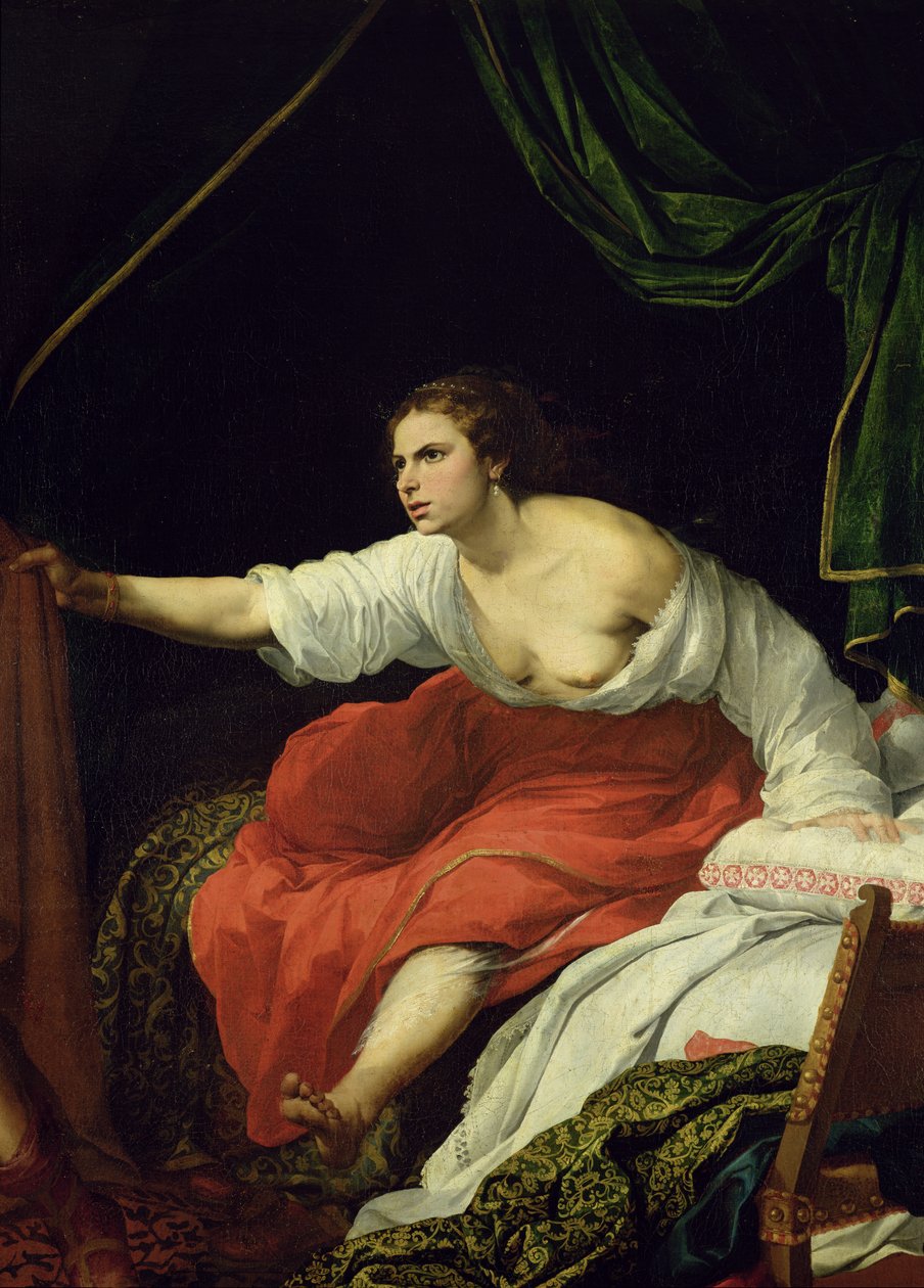 Esposa de Potifar, detalhe de José e Esposa de Potifar, 1645-48, ver 242067 de Bartolomé Esteban Murillo