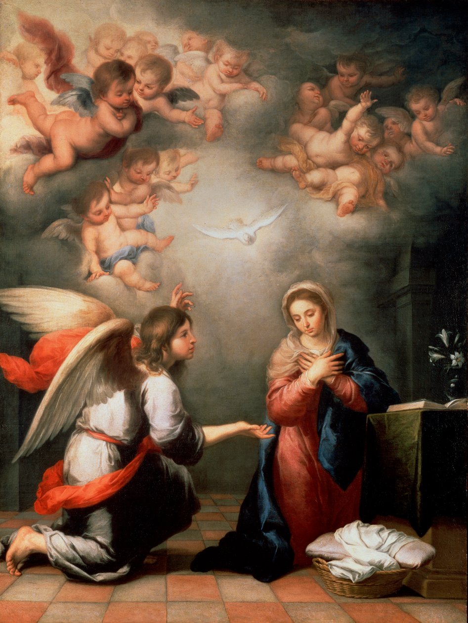 A Anunciação, década de 1660. de Bartolomé Esteban Murillo