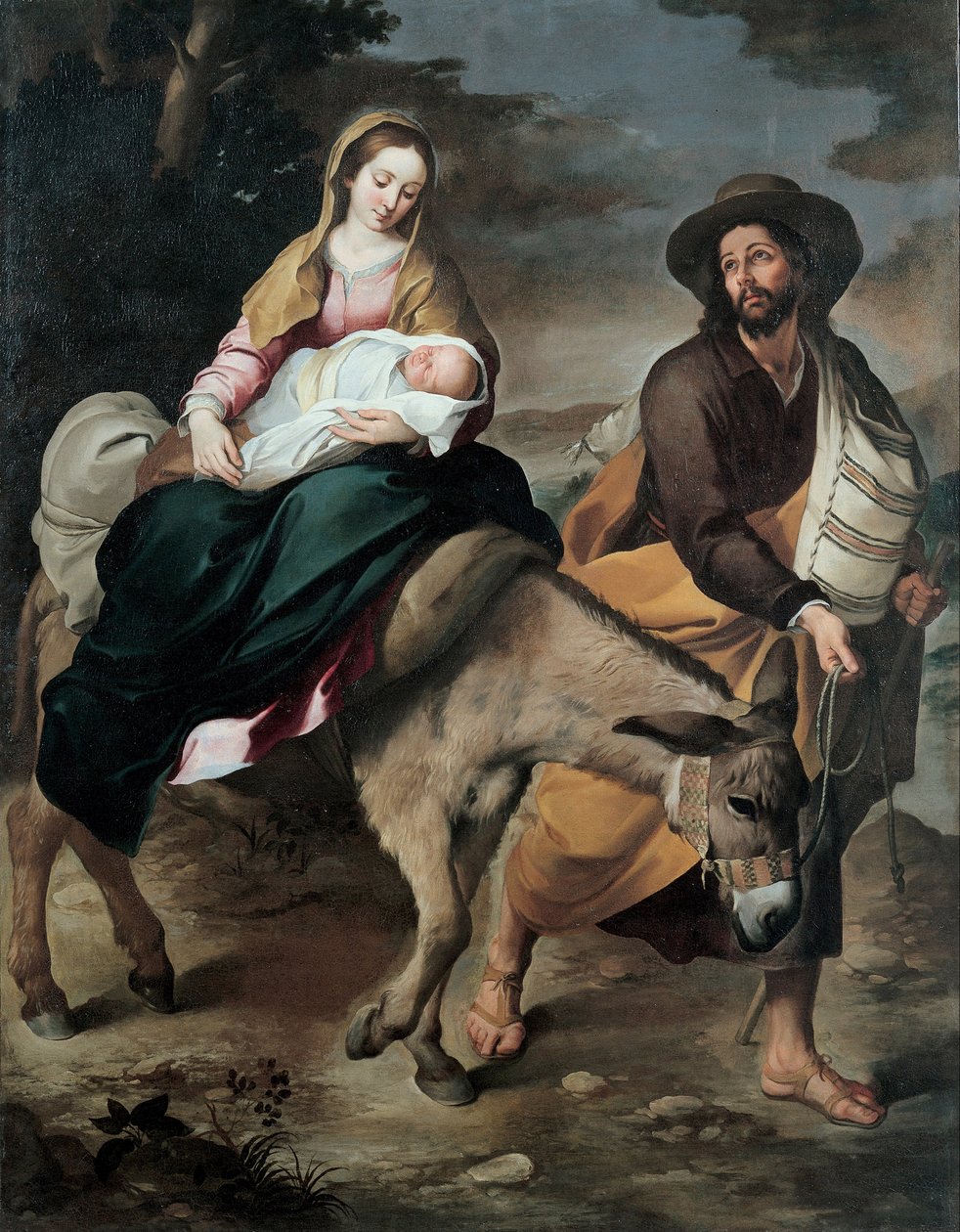 A fuga para o Egito, entre 1645 e 1649 de Bartolomé Esteban Murillo