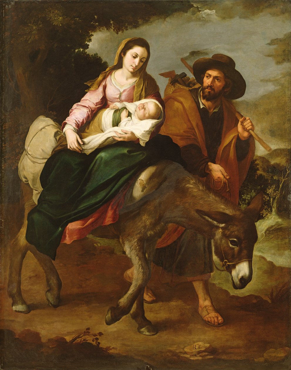 A fuga para o Egito, c.164750 de Bartolomé Esteban Murillo