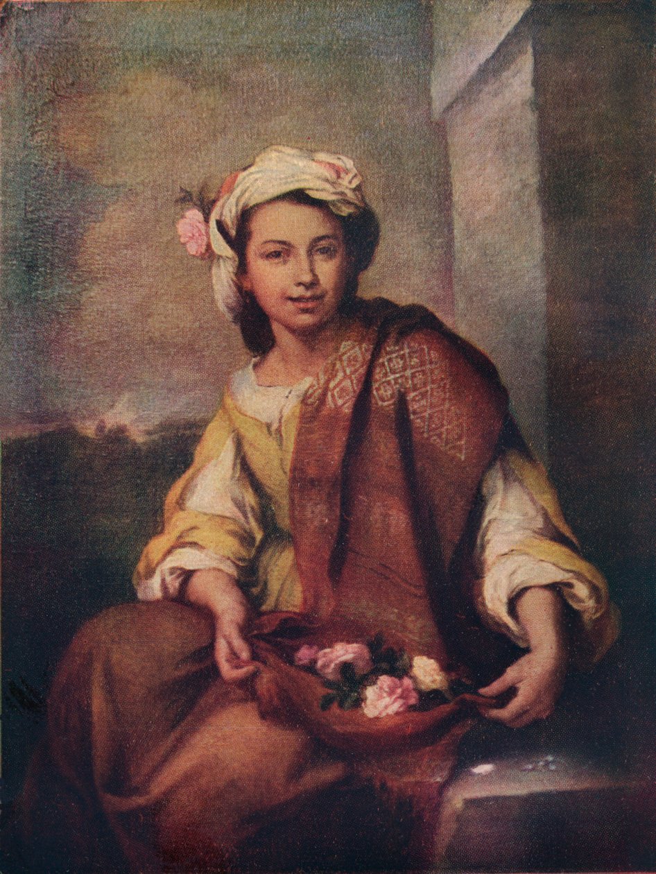 A menina de flor, 1665-70 de Bartolomé Esteban Murillo