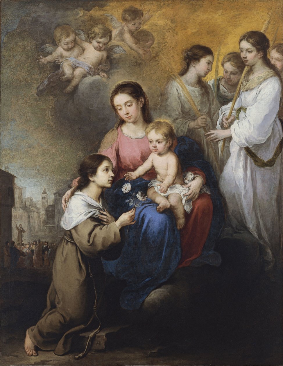 A Virgem e o Menino com Santa Rosa de Viterbo de Bartolomé Esteban Murillo