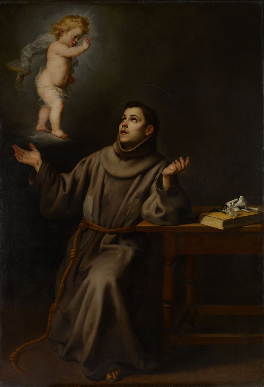 A Visão de Santo Antônio de Pádua, 1652. de Bartolomé Esteban Murillo