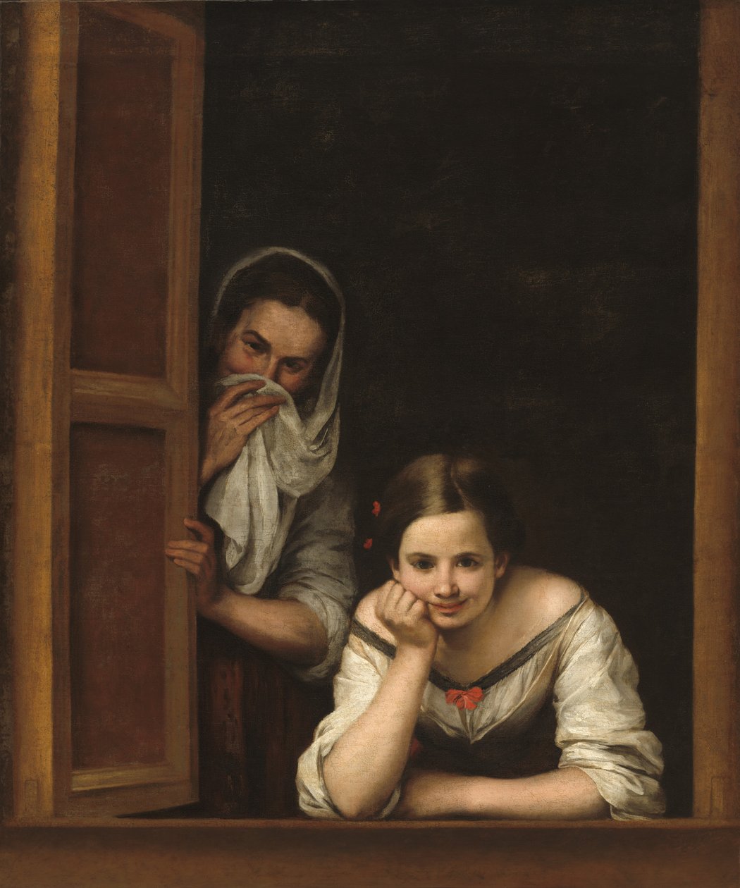Duas mulheres em uma janela de Bartolomé Esteban Murillo