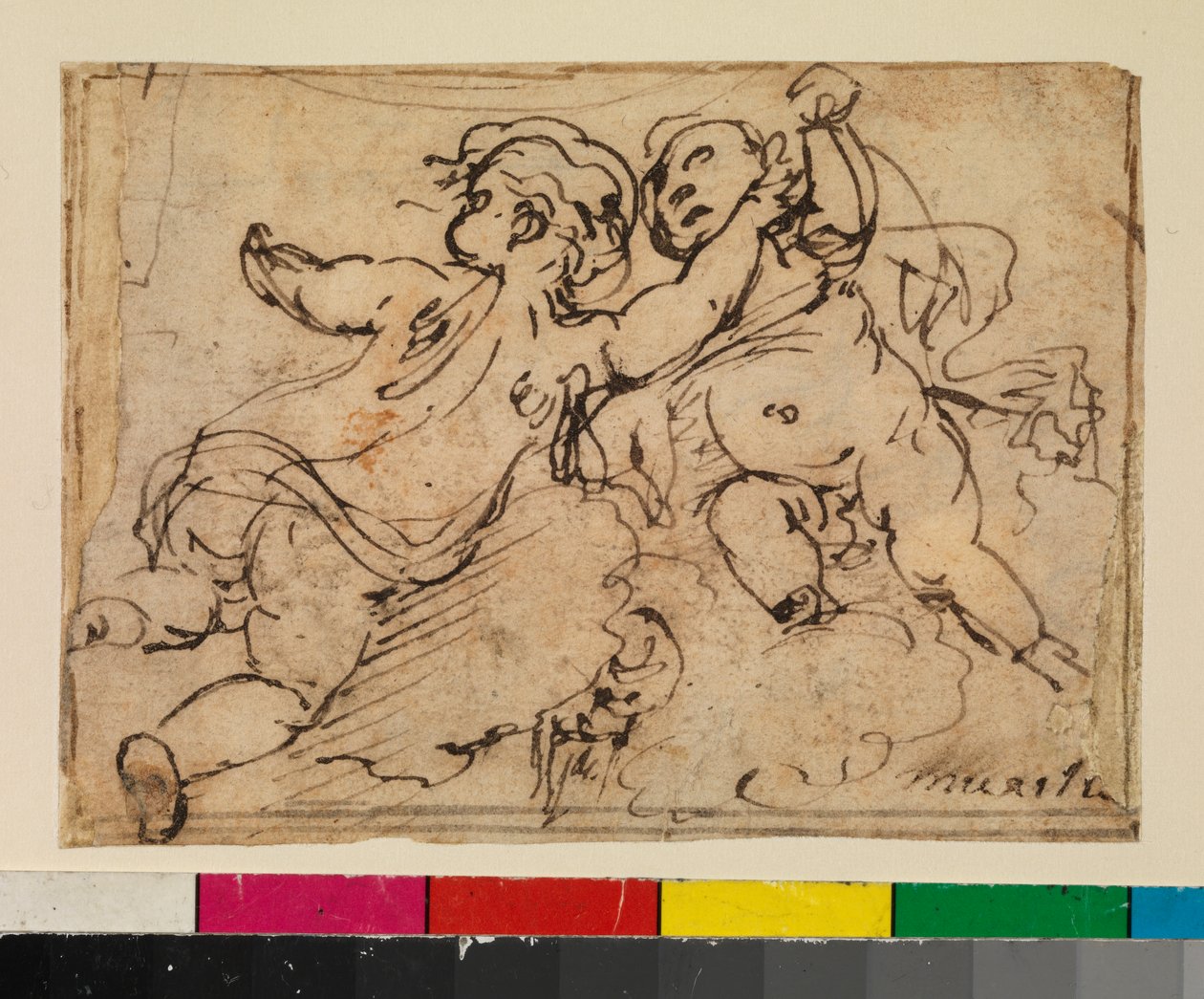 Dois putti nas nuvens, 1675-79 de Bartolomé Esteban Murillo
