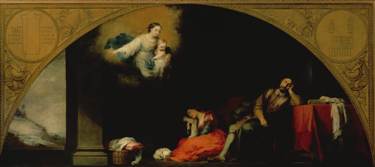A história da fundação de Santa Maria Maggiore: O sonho dos patrícios, c.1661-65 de Bartolomé Esteban Murillo