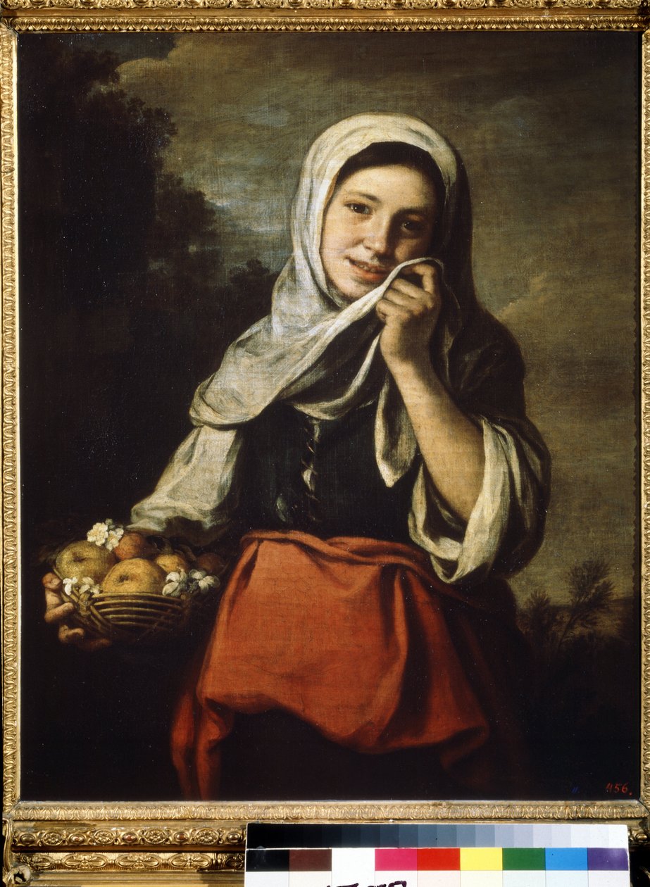 Jeune fille marchande de fruits (Menina que vende fruta). Peinture de Bartolome Esteban Murillo (1617-1682) de Bartolomé Esteban Murillo