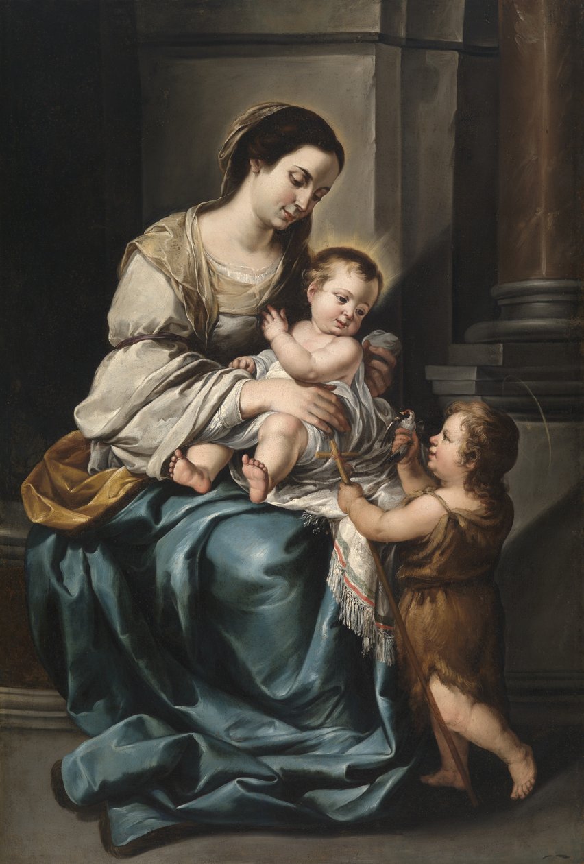 La Serrana ou, Madona e Menino com o menino São João (óleo sobre tela) de Bartolomé Esteban Murillo