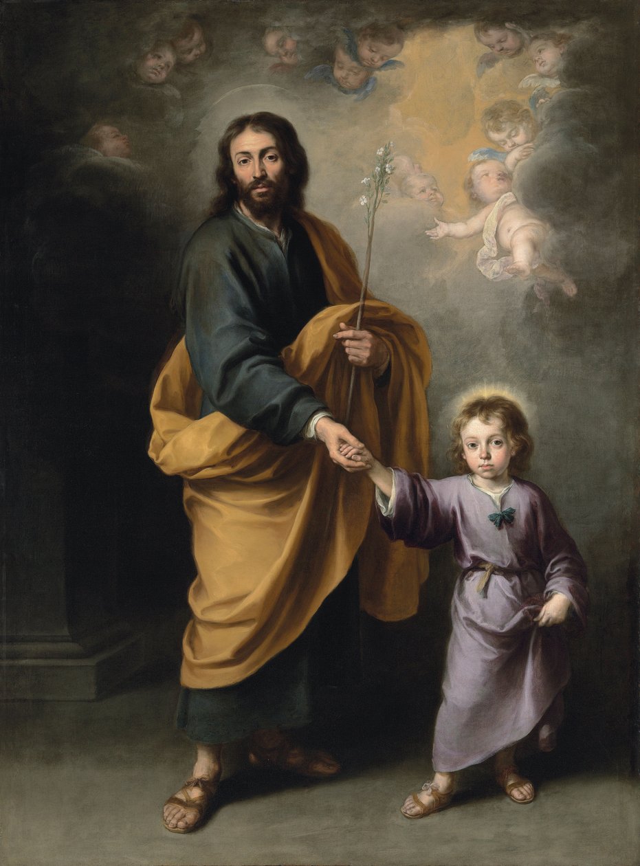 São José e o Menino Jesus (óleo sobre tela) de Bartolomé Esteban Murillo