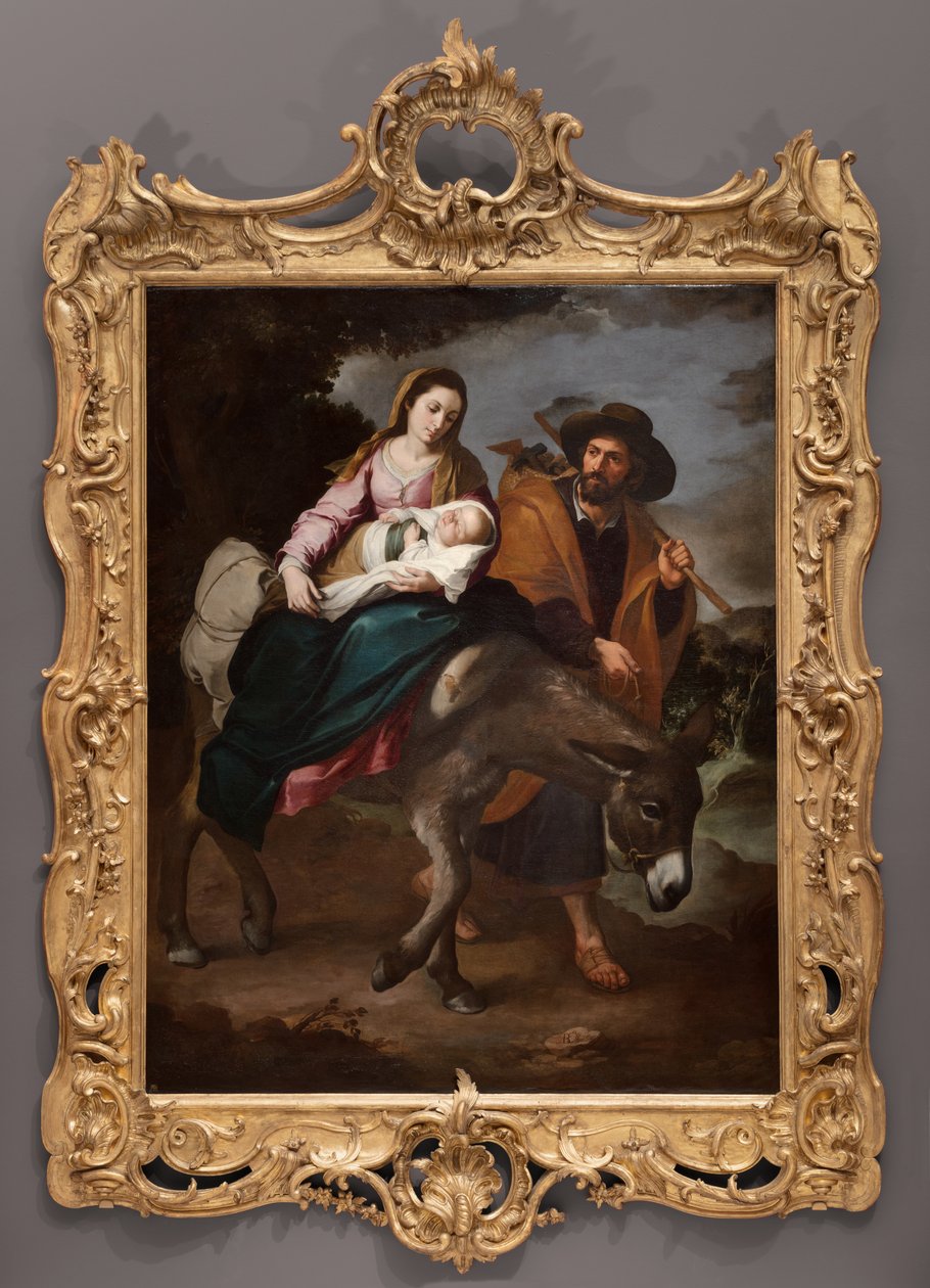 O Voo para o Egipto, c.1647-50 (óleo sobre tela) de Bartolomé Esteban Murillo