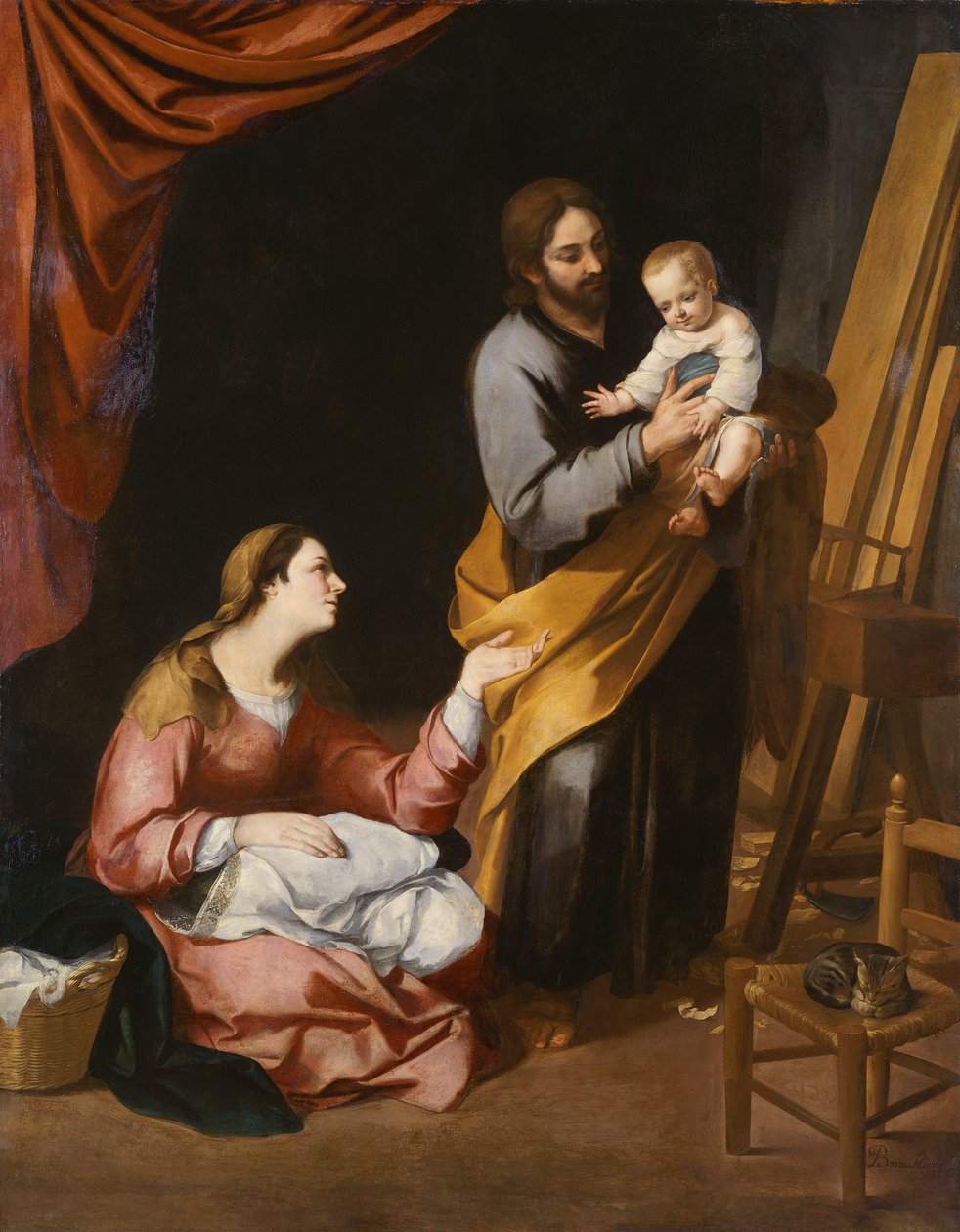 A Sagrada Família na Carpintaria (óleo sobre tela) de Bartolomé Esteban Murillo