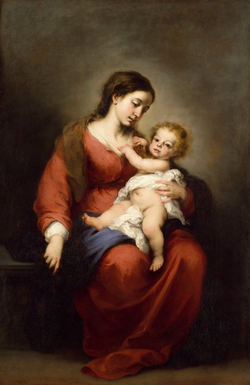 Virgem com o Menino, c.1670-72 (óleo sobre tela) de Bartolomé Esteban Murillo