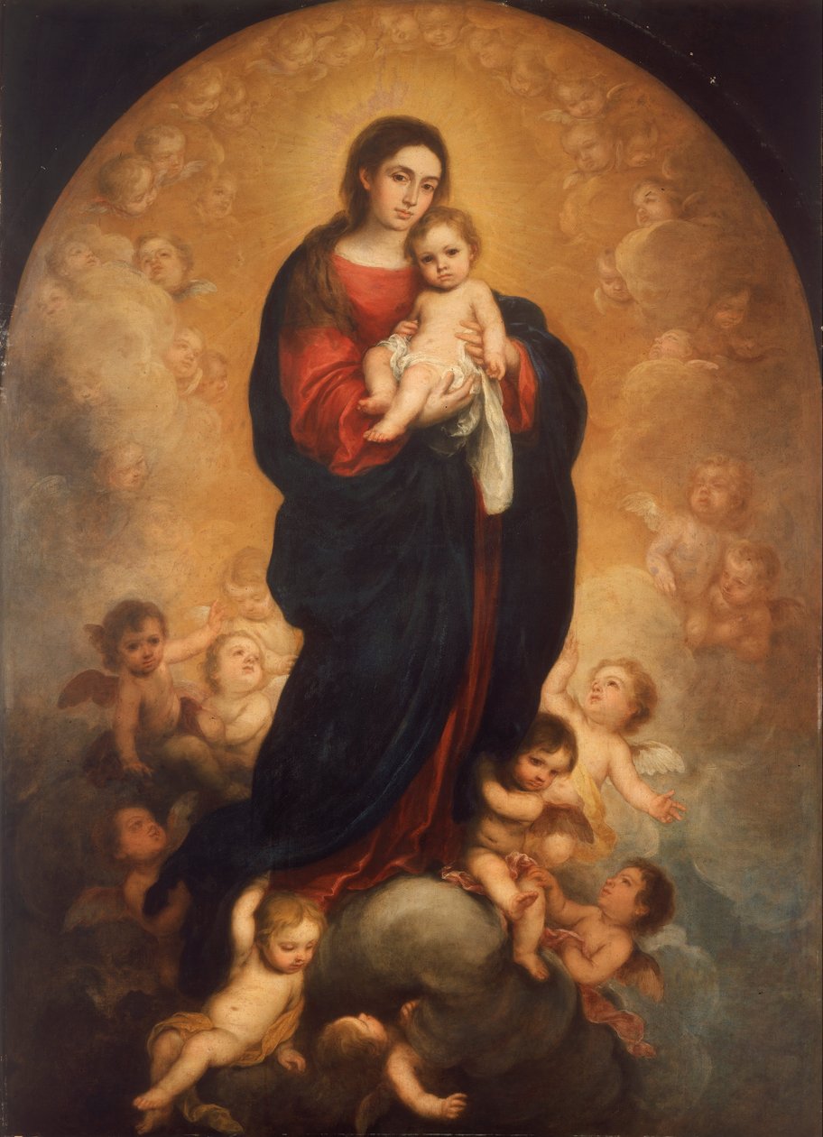 Virgem e criança em glória de Bartolomé Esteban Murillo