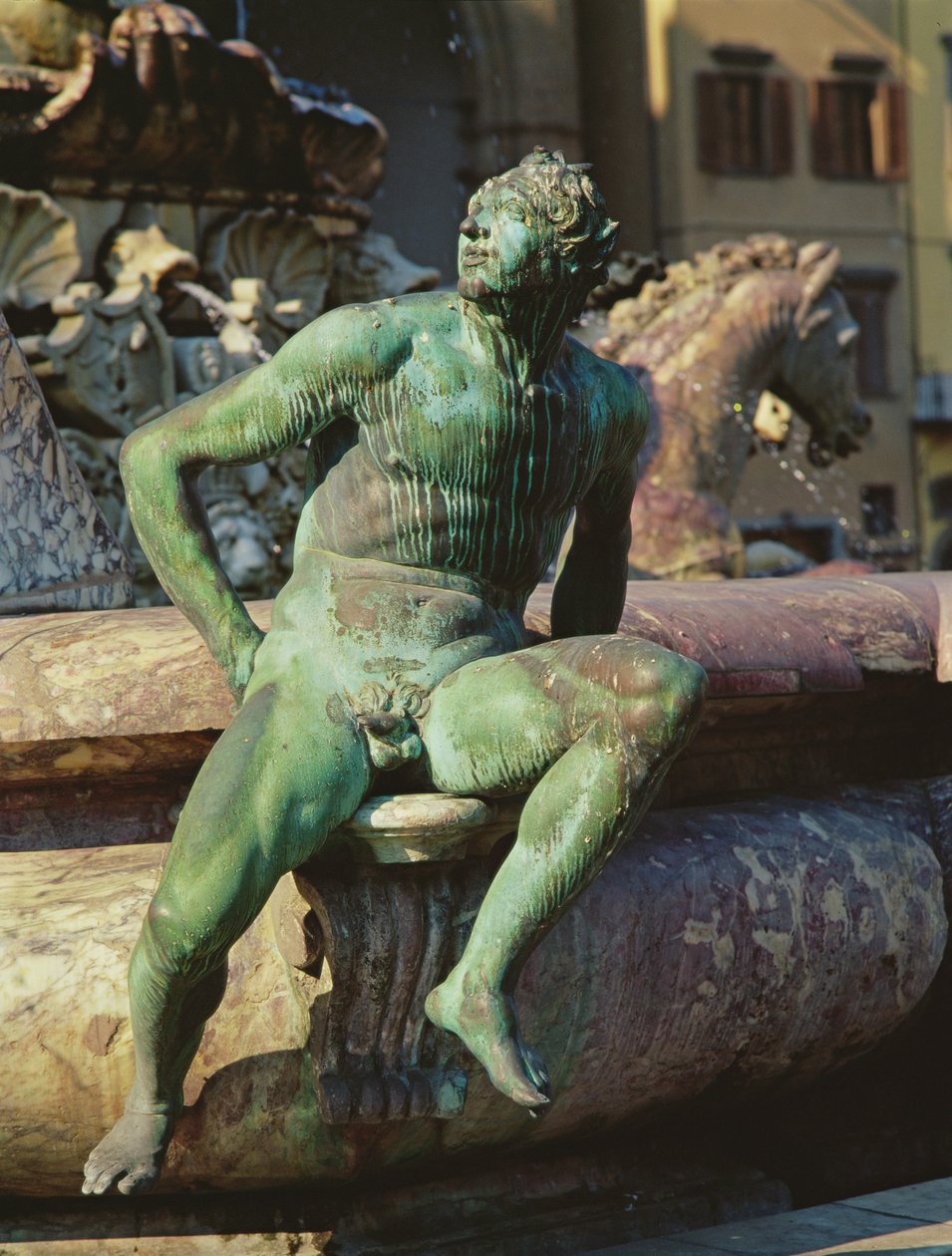 Detalhe da Fonte de Netuno, Piazza della Signoria, Florença, 1565 bronze de Bartolomeo Ammannati