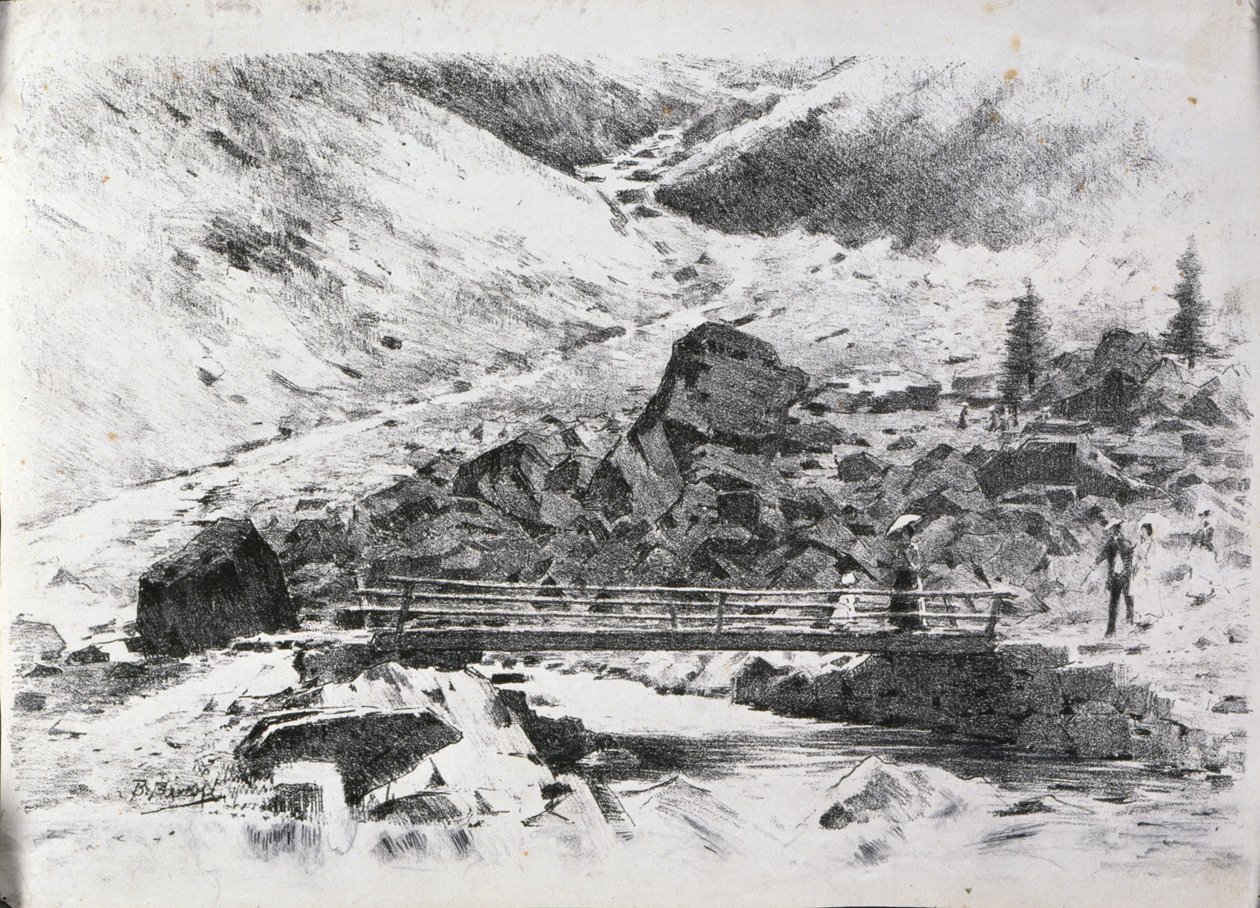 Ponte, sobre, torrente, de, alto, montagnan de Bartolomeo Bezzi