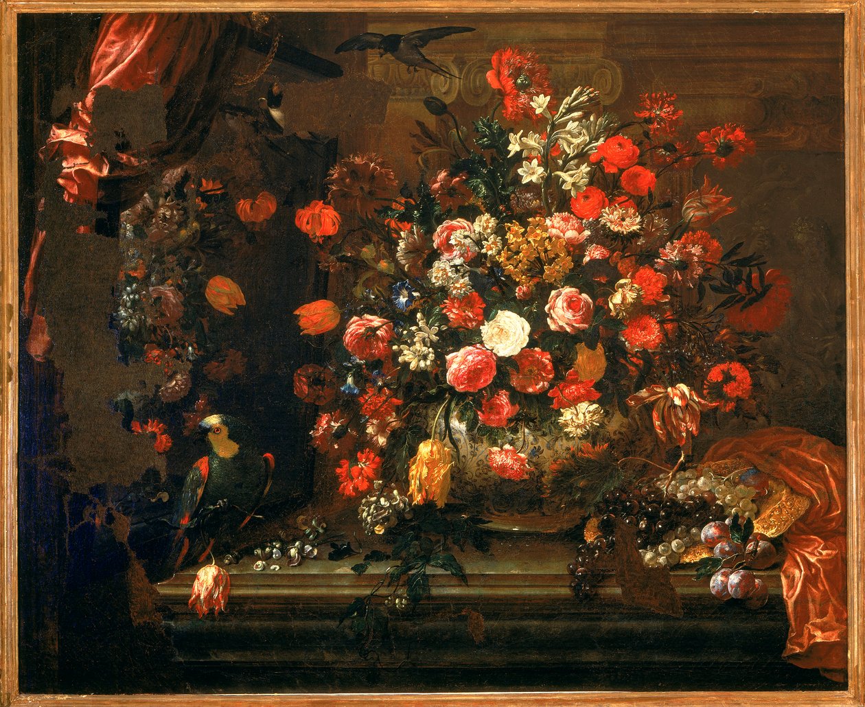 Ainda vida com flores e frutas de Bartolomeo Bimbi