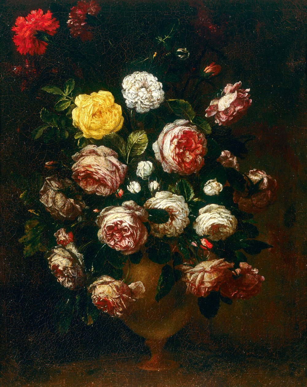 Jarra de rosas, pintura de Bartolomeo Bimbi de Bartolomeo Bimbi