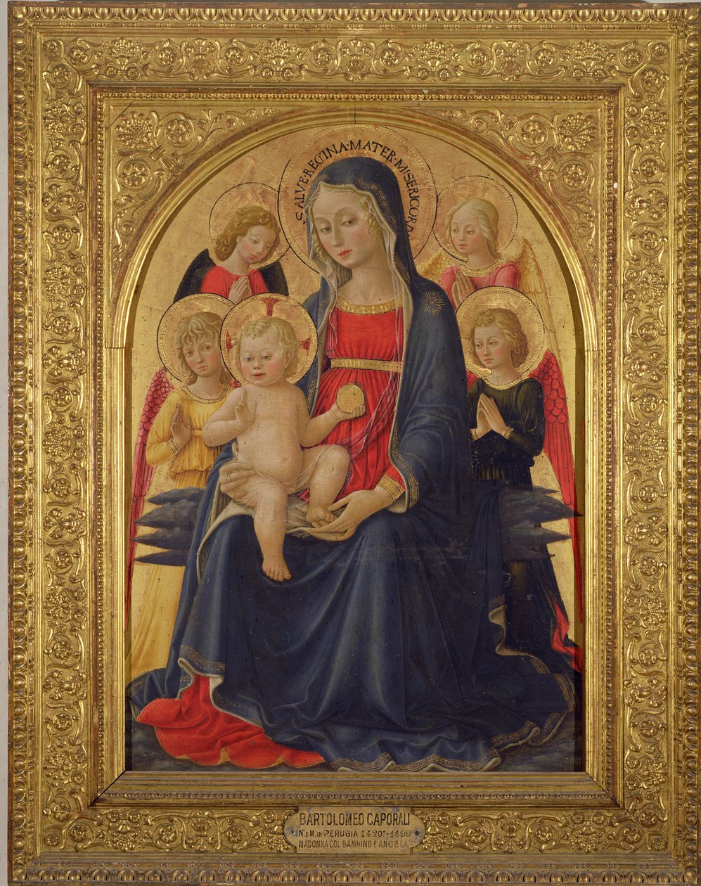 Madonna e criança com anjos, c.1467 de Bartolomeo Caporali