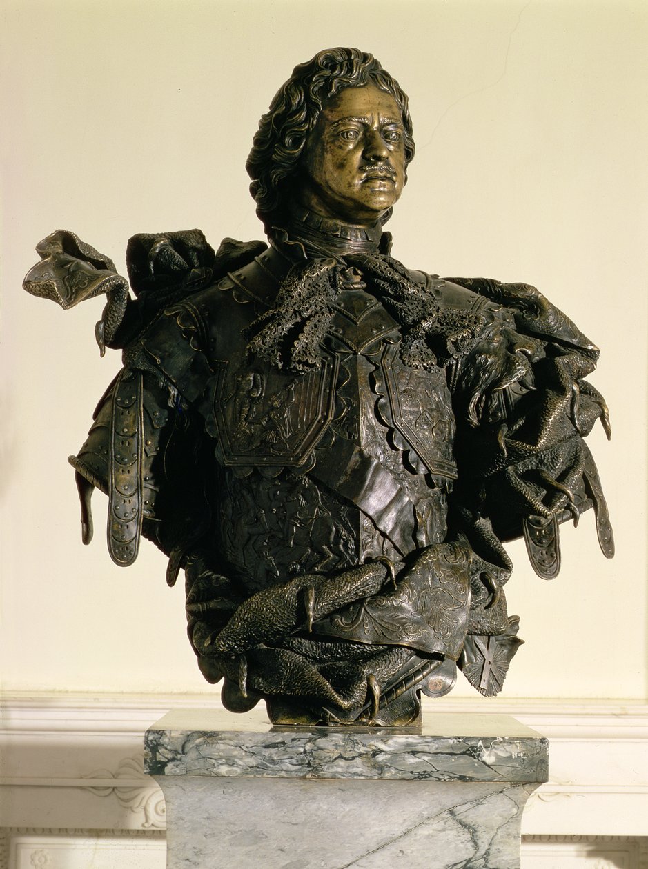 Busto de retrato de Pedro I (1672-1725), 1723-29 (bronze) de Bartolomeo Carlo, conte Rastrelli