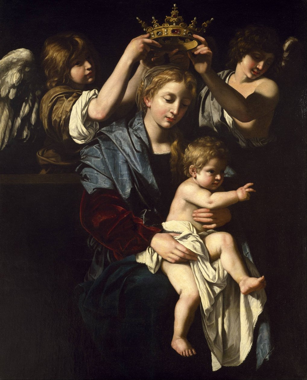 Virgem e criança com anjos de Bartolomeo Cavarozzi