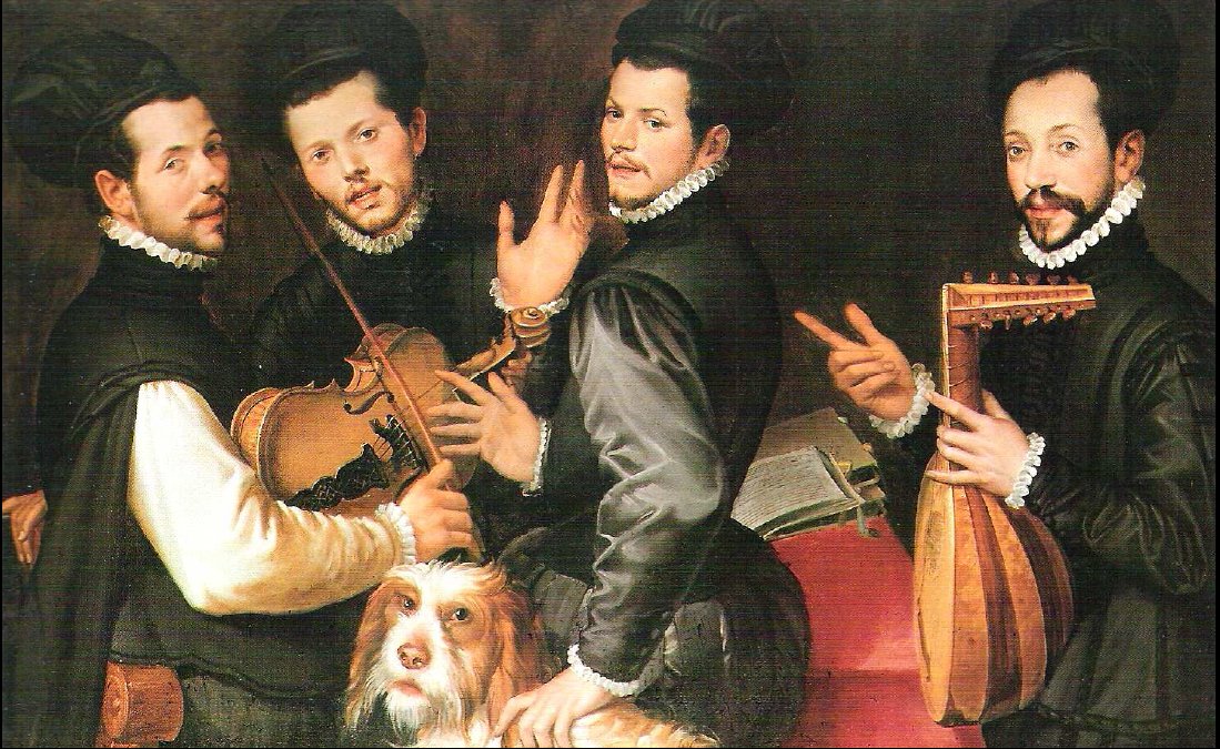 Retrato dos quatro irmãos Monaldini de Bartolomeo Passarotti