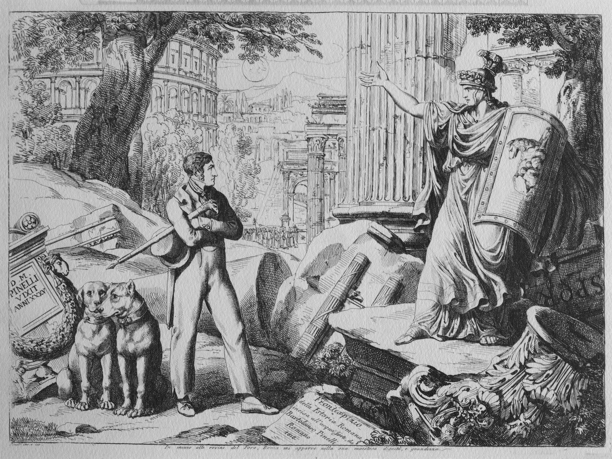 Frontispício para &39;Istoria Romana&39;, 1818 de Bartolomeo Pinelli