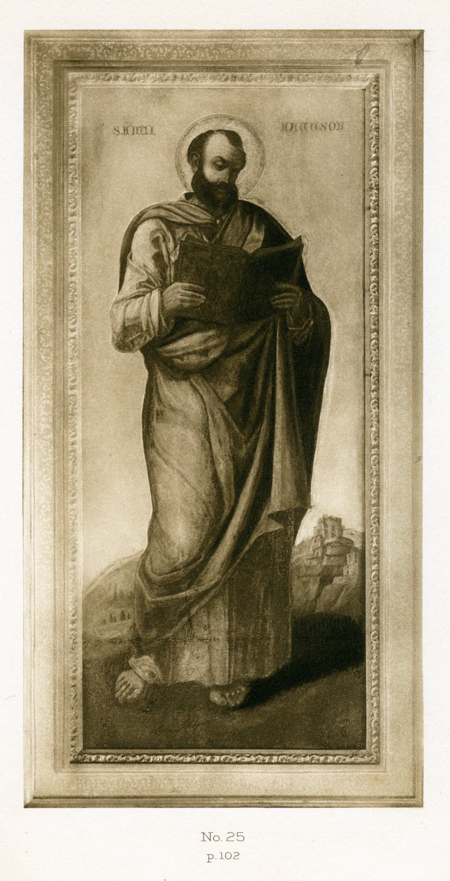 Santo masculino, talvez São Marcos, c.1490 (óleo e têmpera no painel) de Bartolomeo Vivarini