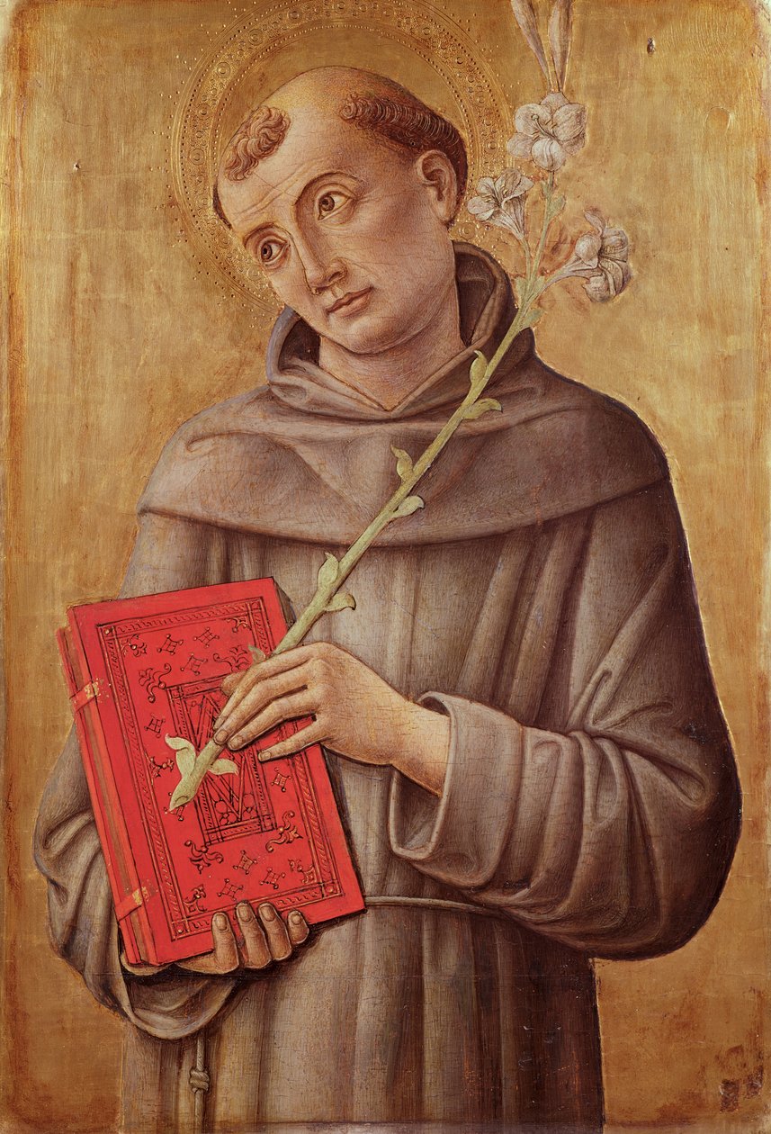 Santo Antônio de Pádua (tempera no painel) de Bartolomeo Vivarini