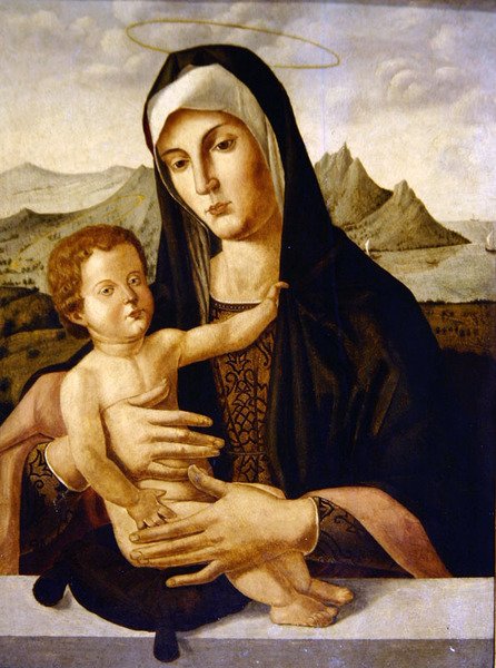 Virgem e Criança de Bartolomeo (style of) (fl.c.1619) Montagna