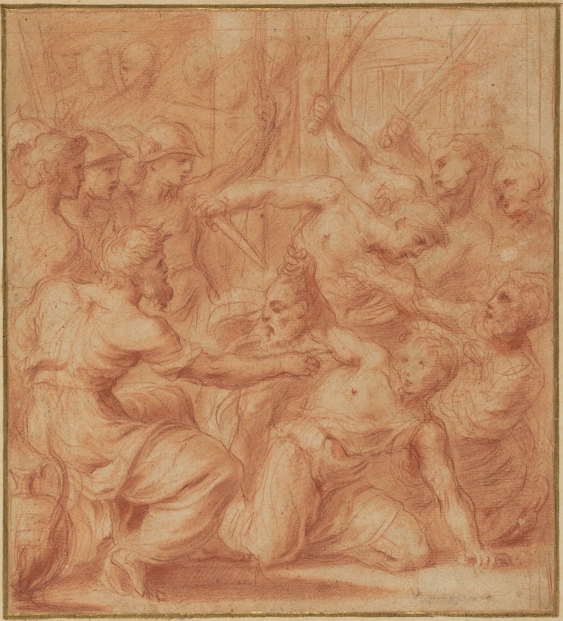David bietet König Saul den Kopf Goliaths an de Bartolomeo Biscaino