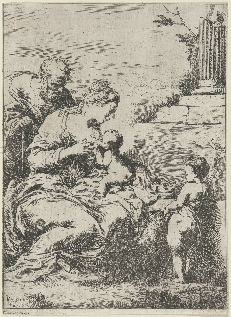 Maria amamentando o menino Jesus de Bartolomeo Biscaino