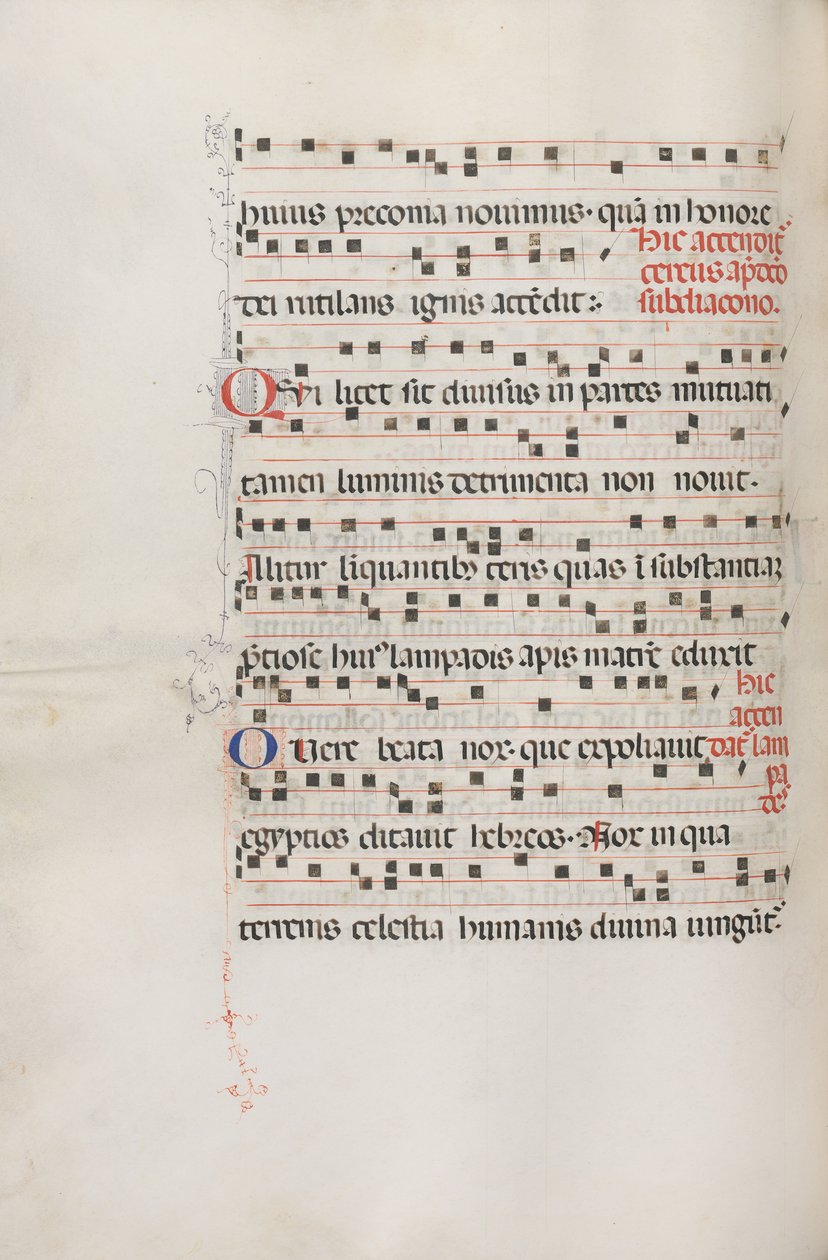 Missale, Pol. 156 Music for Exultel, 1469. de Bartolomeo Caporali