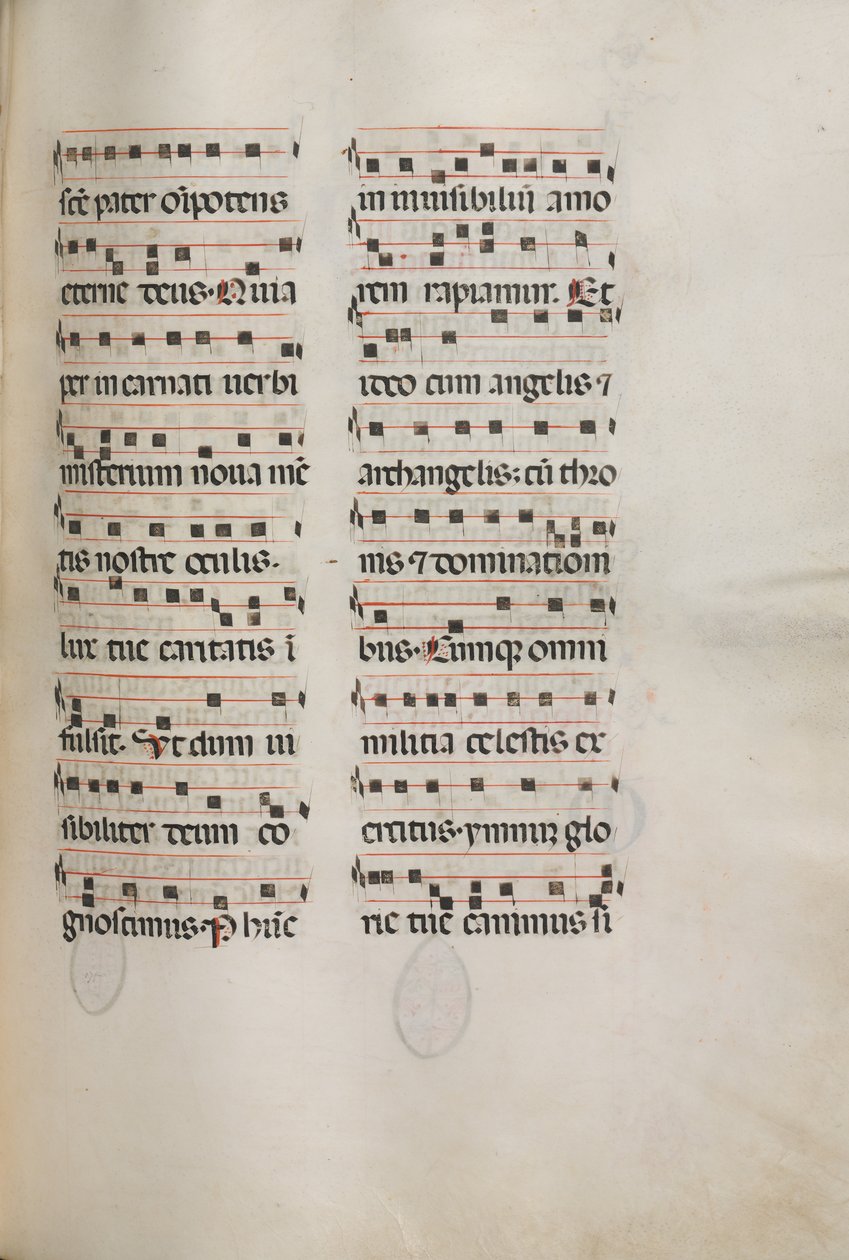 Missale: Fol. 177: Música para várias orações comuns, 1469. de Bartolomeo Caporali