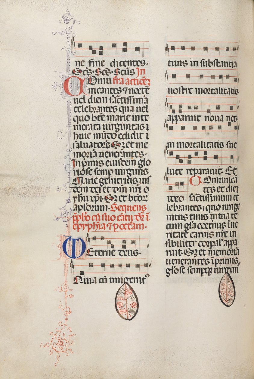 Missale: Fol. 177v: Música para várias orações comuns, 1469. de Bartolomeo Caporali